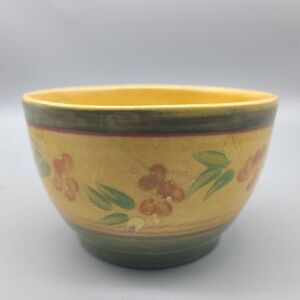 Terre e Provence Bowl France Coupe Cereal 5.25"  Hand-made Yellow Green Floral